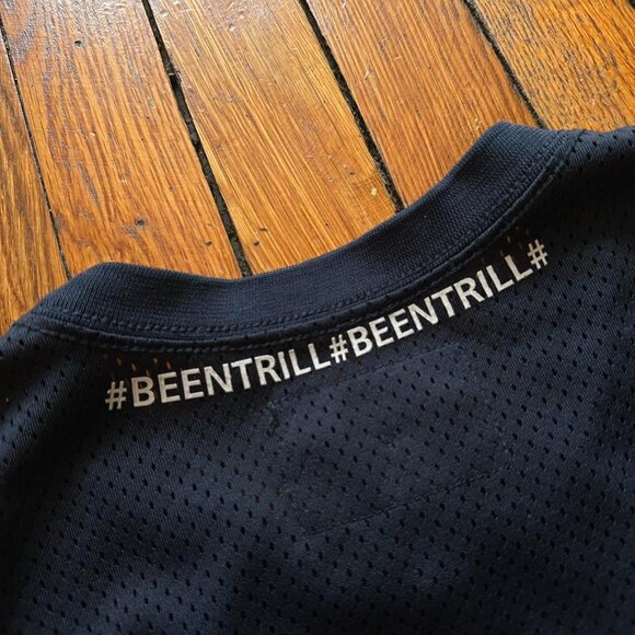 Been Trill Virgil Abloh Heron Preston #13 Football Jersey Men‎ Medium Navy Blue - Picture 8 of 8